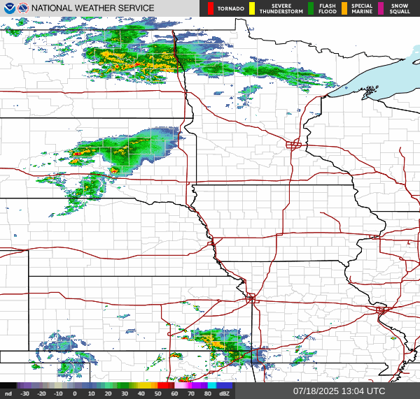 Weather radar map